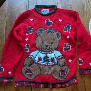 Girls size Small teddy bear Christmas sweater